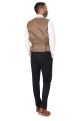 Stone Suit with Contrast Navy Trousers