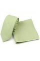 Plain Pastel Green 100% Cotton classic mens tie & pocket square set