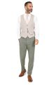 Sage Suit with Contrast Stone Waistcoat