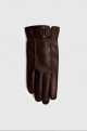 Mens Vegan Leather Brown Gloves
