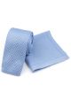 Knitted Pastel Blue Tie & Pocket Square set