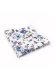 Blue floral cotton classic mens bow tie & pocket square set