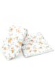 Orange & Pink floral flower cotton tie & pocket square set