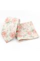 Pastel Pink floral cotton classic mens tie & pocket square set