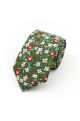 Green & Red floral cotton classic mens tie & pocket square set