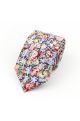 Red & Blue floral cotton classic mens tie & pocket square set