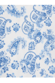 Sky Blue Paisley Floral Print Men's 100% Cotton Shirt