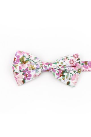 Pink & Purple floral flower cotton classic mens bow tie