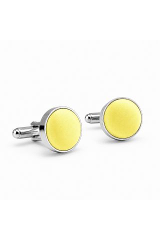 Pastel Yellow Satin Cufflinks