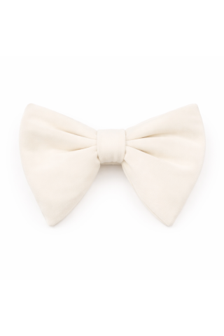 Velvet white oversized mens bow tie