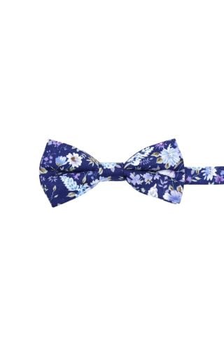 Children's Blue & Purple floral flower cotton Bow Tie