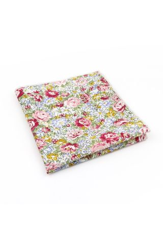 Multicoloured floral cotton pocket square