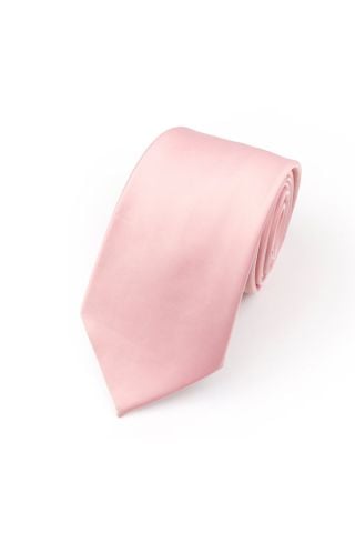 Powder pink satin classic mens tie