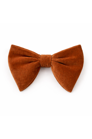 Velvet rust oversized mens bow tie