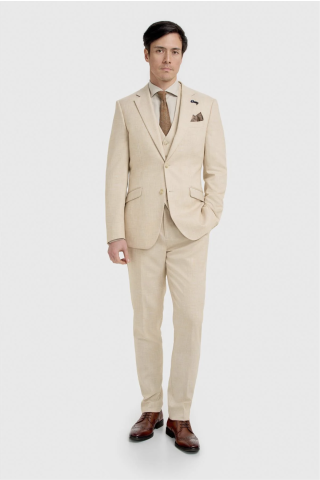 Cavani Malibu beige Three Piece Suit