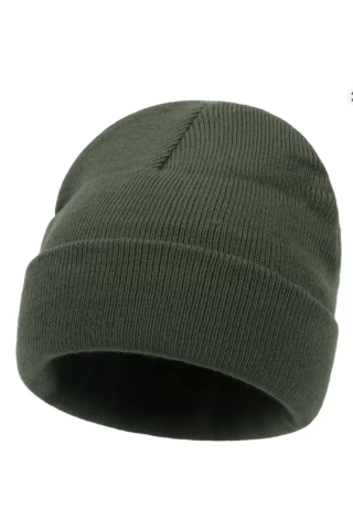 Unisex Khaki Cotton Beanie Hat