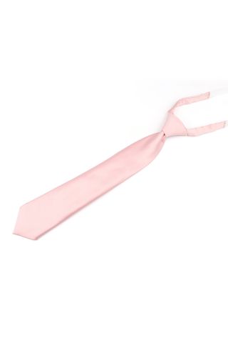 Plain pastel powder pink satin classic childrens tie