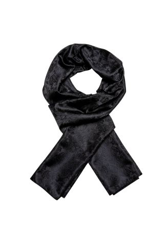 Black Paisley Silk blend Scarf