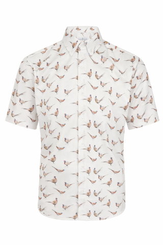White Pheasant  Printed Short Sleeve Shirt