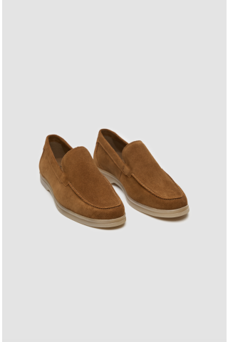Cavani Breezy Tan Sand Slip-On Suede Loafers
