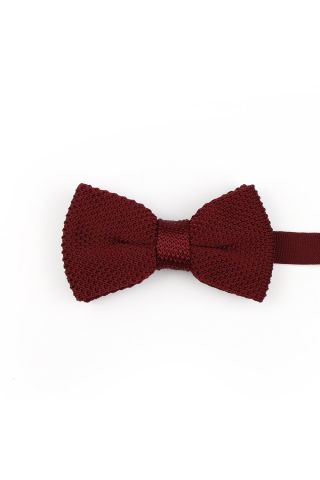 Jenson Samuel Wine Knitted Bow Tie