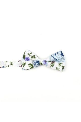 Children's Blue floral flower cotton mens bow tie