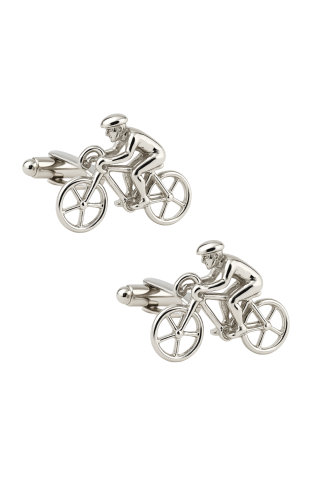 Novelty Bike Stainless Steel Silver Cufflink