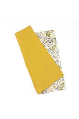 Two Tone Yellow floral cotton Pocket square