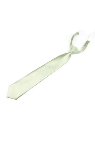 Plain pastel powder green satin classic childrens tie
