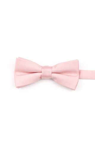 Children's powder pink satin classic bow tie