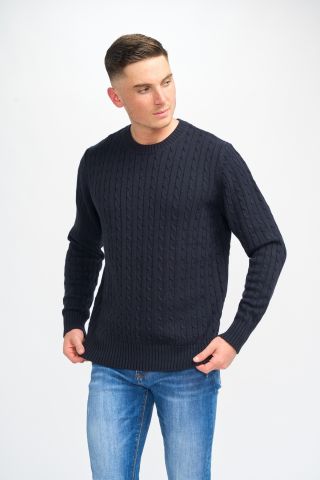 Cavani Foston Navy Cable Jumper
