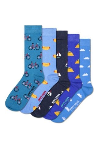 Happy Socks 5 Pack Blue Socks