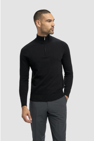 Cavani Ivano crew neck half zip jumper