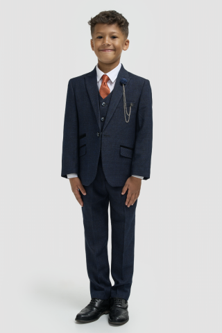 Cavani Kids Boys Caridi Navy Three piece Suit
