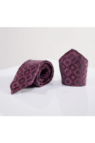 Berry Bubble Lining bow tie & pocket square set