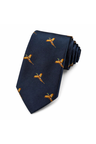 Mens Navy Pheasant Tie