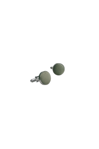 Olive green satin cufflinks