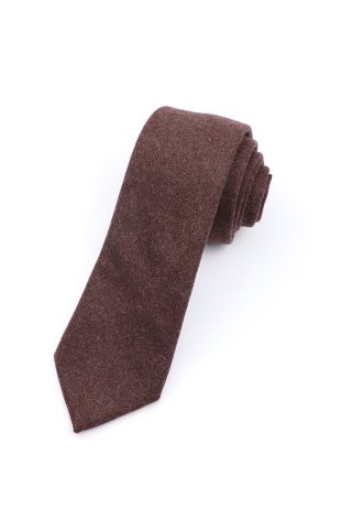 Mens Wool Brown Tweed Tie