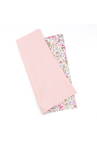 Two Tone Pastel Pink & Fuchsia floral cotton Pocket square