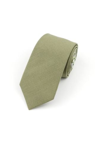Two Tone Olive floral cotton tie