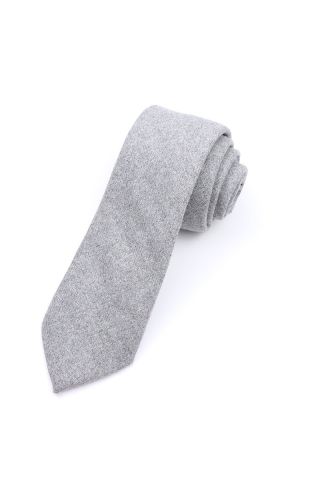 Mens Wool Tweed Grey Tie