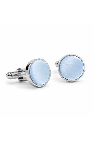 Plain Pastel blue satin cufflinks