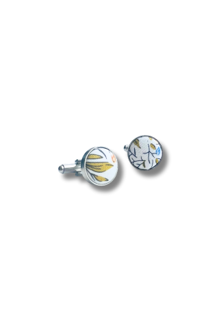 Yellow Floral Cufflinks