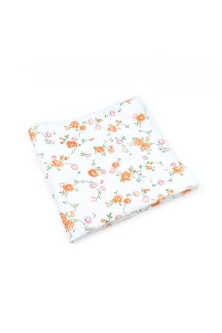 Orange & Pink floral flower cotton pocket square