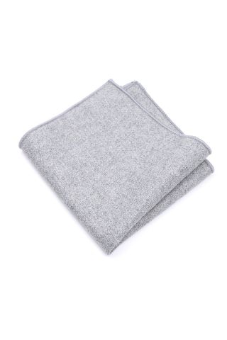 Mens Wool Tweed Grey Pocket Square