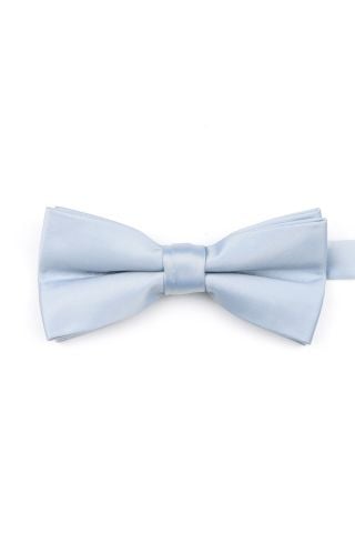 Powder blue satin classic mens bow tie