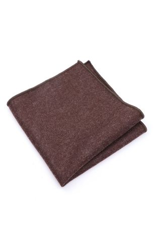 Mens Wool Tweed Brown Pocket Square