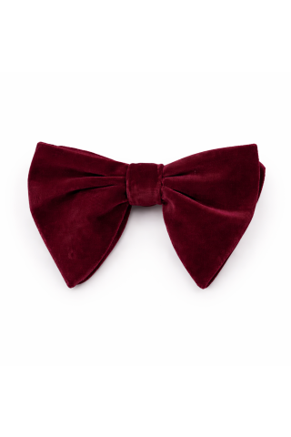 Velvet wine woven oversized mens bow tie