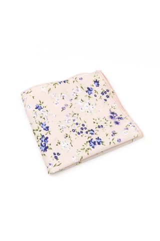 Pink floral flower cotton pocket square