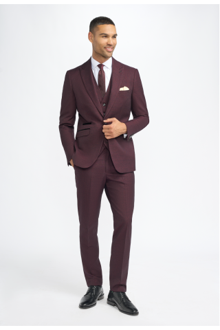 Cavani Caridi Wine Check Three Piece Suit